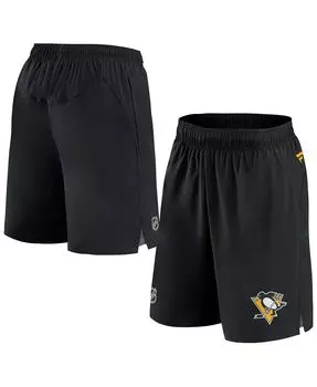 Мужские фирменные черные шорты pittsburgh penguins authentic pro rink Fanatics, черный