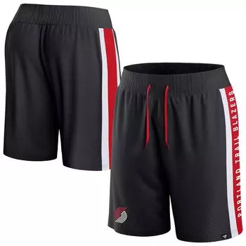 Мужские фирменные черные шорты Portland Trail Blazers Referee Iconic в сетку Fanatics