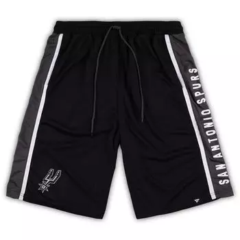 Мужские фирменные черные шорты San Antonio Spurs Big & Tall Referee Iconic Mesh Shorts Fanatics