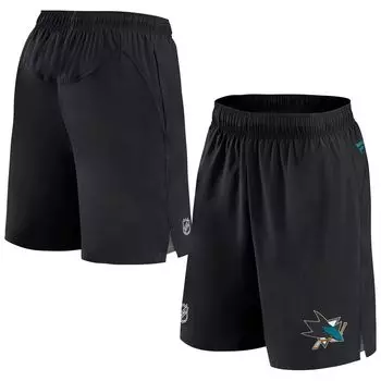 Мужские фирменные черные шорты San Jose Sharks Authentic Pro Rink Fanatics