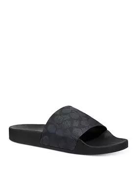 Мужские фирменные холщовые шлепанцы для бассейна COACH, цвет Gray