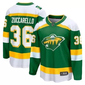 Мужские фирменные коврики Fanatics Zuccarello Green Minnesota Wild 2023/24 Alternate Premier Breakaway Player Джерси, цвет Wld Green