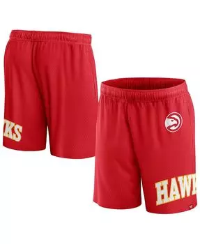 Мужские фирменные красные сетчатые шорты Atlanta Hawks Free Throw Fanatics