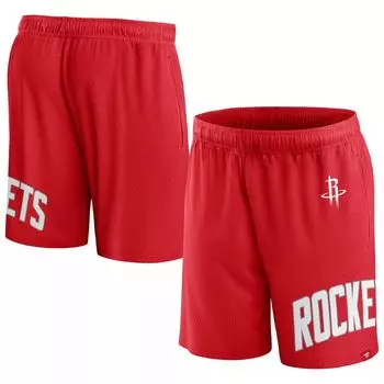Мужские фирменные красные сетчатые шорты Houston Rockets Free Throw Fanatics