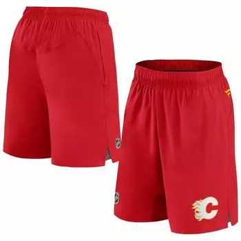 Мужские фирменные красные шорты Calgary Flames Authentic Pro Rink Fanatics
