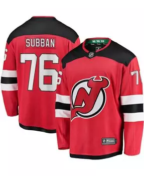 Мужские фирменные p.k. subban red new jersey devils premier breakaway player джерси Fanatics, красный