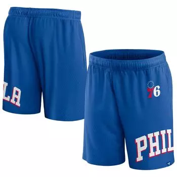 Мужские фирменные сетчатые шорты Royal Philadelphia 76ers Free Throw Fanatics