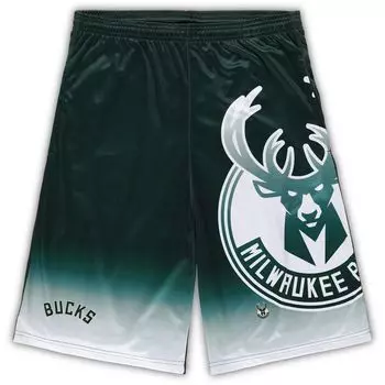 Мужские фирменные шорты Hunter Green Milwaukee Bucks Big & Tall с рисунком Fanatics