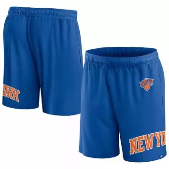 Мужские фирменные синие сетчатые шорты New York Knicks Free Throw Fanatics