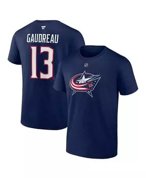 Мужские фирменные темно-синие куртки Johnny Gaudreau Columbus Blue с аутентичной футболкой с именем и номером Stack Fanatics, синий