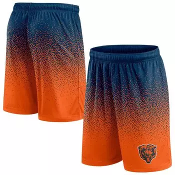 Мужские фирменные темно-синие/оранжевые шорты Chicago Bears с эффектом омбре Fanatics