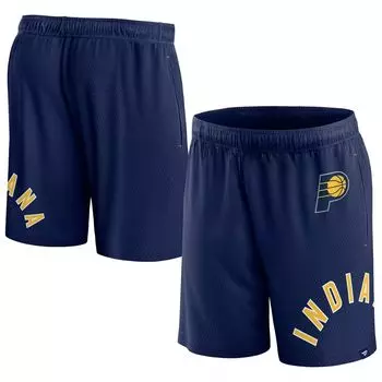 Мужские фирменные темно-синие шорты из сетчатой ткани Indiana Pacers Free Throw Fanatics