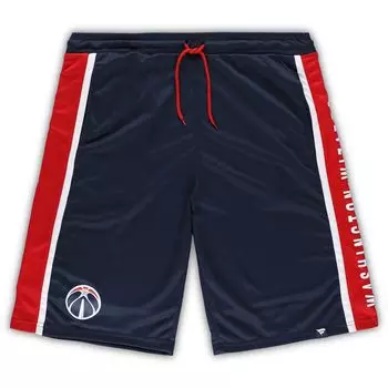 Мужские фирменные темно-синие шорты Washington Wizards Big & Tall Referee Iconic в сетку Fanatics