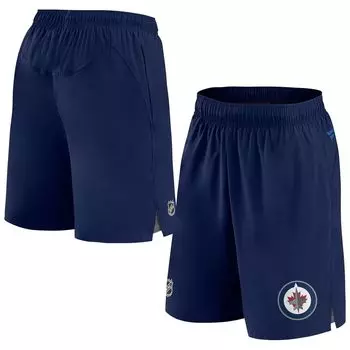 Мужские фирменные темно-синие шорты Winnipeg Jets Authentic Pro Rink Fanatics