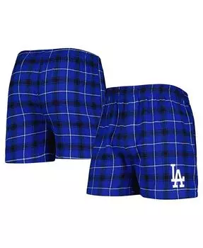 Мужские фланелевые боксеры Los Angeles Dodgers Ledger королевского черного цвета Concepts Sport, синий