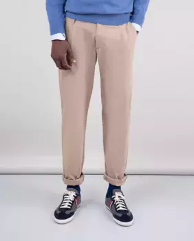 Мужские фланелевые брюки чинос обычного кроя с вытачками El Ganso, коричневый