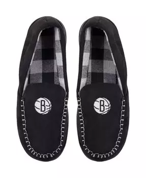 Мужские фланелевые тапочки-мокасины brooklyn nets team logo FOCO, черный