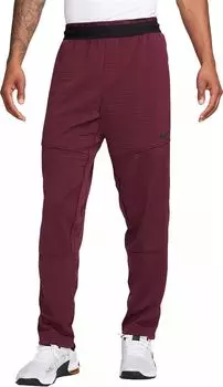 Мужские флисовые брюки для фитнеса Nike Pro, бордовый