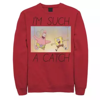 Мужские флисовые брюки Губка Боб Квадратные Штаны, такие как рыболовный крючок, красные Nickelodeon, красный