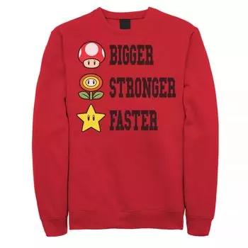 Мужские флисовые игровые символы Nintendo Super Mario, больше, быстрее, сильнее Licensed Character
