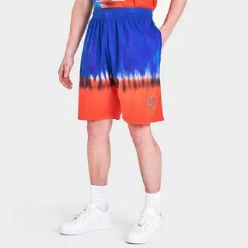 Мужские флисовые шорты Mitchell &amp; Ness New York Knicks NBA Tie-Dye, синий