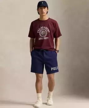 Мужские флисовые шорты с логотипом, длина 7,5 дюйма Polo Ralph Lauren, синий