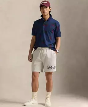 Мужские флисовые шорты с логотипом, длина 7,5 дюйма Polo Ralph Lauren, серый
