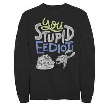 Мужские флисовые вещи с потертостями и печатью Ren & Stimpy You Stupid Eediot Licensed Character