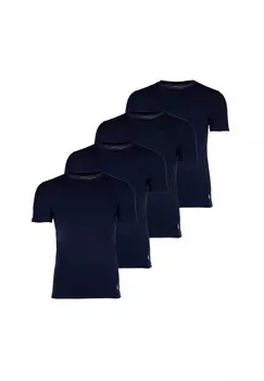 Мужские футболки, 4 шт. в упаковке - CLASSIC-4 PACK-CREW UNDERSHIRT, круглый вырез, хлопок стрейч RALPH LAUREN, темно-синий