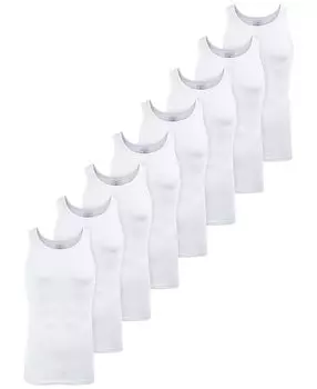 Мужские футболки без бретелей, 8 шт., создано для macy's Club Room, белый