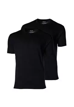 Мужские футболки - круглый вырез, короткий рукав, однотонные ceceba, черный