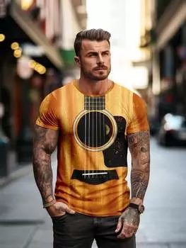 Мужские футболки с рисунком Manfinity Homme размера плюс, желтый