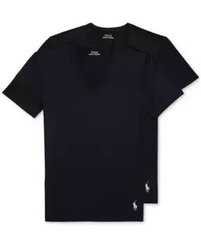Мужские футболки с V-образным вырезом Perfect Flex, 2 шт Polo Ralph Lauren, черный