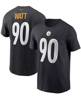Мужские футболки t.j. футболка watt black pittsburgh steelers с именем и номером Nike, черный