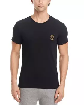 Мужские футболки Versace из смесового хлопка, упаковка из 2 шт, черный