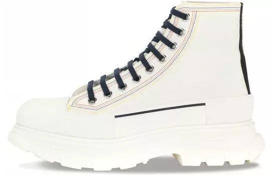 Мужские гладкие Ботинки Tread Slick белого цвета Alexander Mcqueen