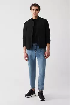 Мужские голубые джинсовые брюки случайной стирки из 100 % хлопка-морковки Avva, синий