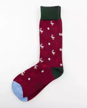 Мужские хлопчатобумажные носки бордового цвета с принтом вопросительного знака и гусями El Ganso, цвет Burdeos
