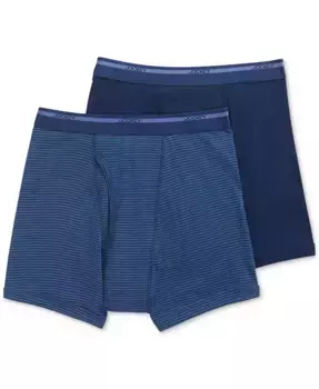 Мужские хлопковые боксеры-слипы Big & Tall, 2 штуки, облегченные Jockey, синий