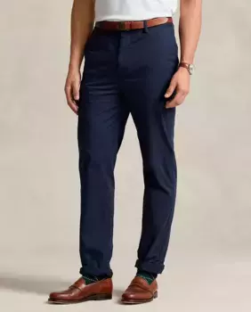 Мужские хлопковые брюки чинос классического кроя, больших размеров Polo Ralph Lauren, темно-синий