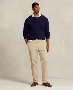 Мужские хлопковые брюки чинос обычного кроя, больших размеров Polo Ralph Lauren, хаки