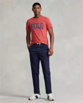 Мужские хлопковые брюки чинос с кулиской на талии Polo Ralph Lauren, синий