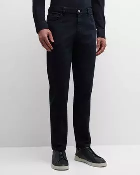 Мужские хлопковые брюки с 5 карманами Delave Comfort ZEGNA, цвет Navy Solid