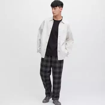 Мужские хлопковые брюки Uniqlo Printed Relaxed Fit Ankle Length, черный