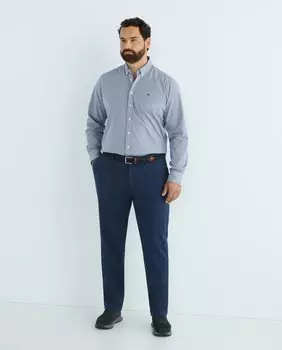 Мужские хлопковые чиносы обычного кроя, большие размеры, большие размеры Hackett, темно-синий