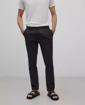 Мужские хлопковые чиносы узкого кроя Adolfo Dominguez, черный
