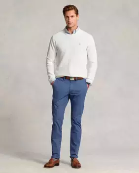 Мужские хлопковые чиносы узкого кроя Polo Ralph Lauren, синий