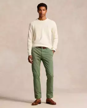 Мужские хлопковые чиносы узкого кроя Polo Ralph Lauren, цвет Verde Salvia