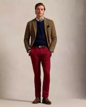 Мужские хлопковые чиносы узкого кроя Polo Ralph Lauren, красный