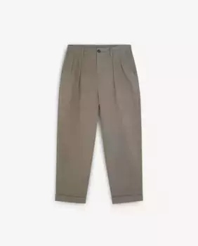 Мужские хлопковые классические брюки с двойной складкой Scalpers, коричневый